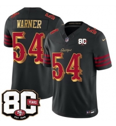 Toddler San Francisco 49ers 54 Fred Warner Black 80th Anniversary Patch Rivalries 2026 F U S E Vapor Untouchabl Limited Stitched Football Jersey