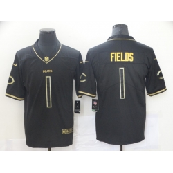 Nike Bears 1 Justin Field Black Gold Vapor Untouchable Limited Jersey