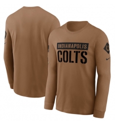 Men Indianapolis Colts 2023 Brown Salute To Service Long Sleeve T Shirt