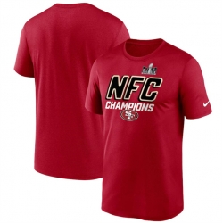 Men San Francisco 49ers Scarlet 2023 NFC Champions Iconic T Shirt