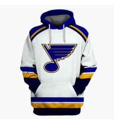 Men St.Louis Blues White All Stitched Hooded Sweatshirt