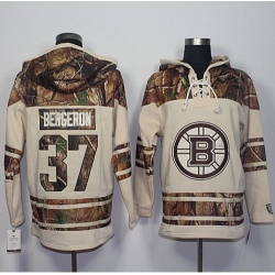 Bruins #37 Patrice Bergeron Cream Camo Stitched NHL Hoody