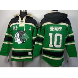 Chicago Blackhawks 10 Patrick Sharp Green Lace-Up Hoodies