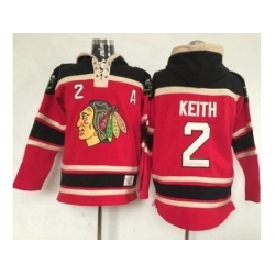 Chicago Blackhawks #2 Duncan Keith Red Lace-Up NHL Jersey Hoodie