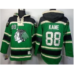 Chicago Blackhawks 88 Patrick Kane Green Lace-Up Hoodies