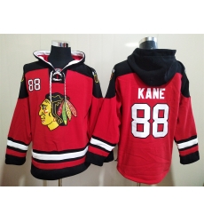 Men Chicago Blackhawks Patrick Kane 88 Red Stitched NHL Hoodie