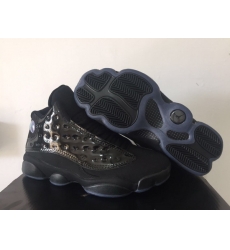 Men Air Jordan 13 Retro Men Shoes All Black Mirror