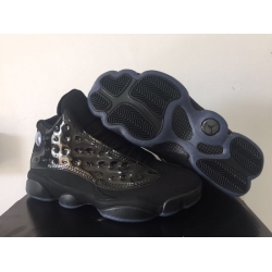 Men Air Jordan 13 Retro Men Shoes All Black Mirror