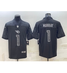 Men Arizona Cardinals 1 Kyler Murray Black Reflective Limited Stitched Football Jersey