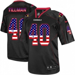 Men Nike Arizona Cardinals 40 Pat Tillman Elite Black USA Flag Fashion NFL Jersey