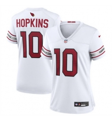 Women Arizona Cardinals 10 DeAndre Hopkins New White Stitched Game Jersey