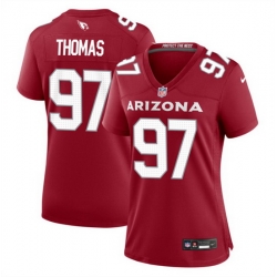 Women Arizona Cardinals 97 Cameron Thomas Red 2023 Stitched Jersey  Run Small