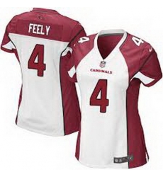 Women Nike Cardinals 4 Jay Feely White Game Jersey