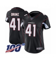 Women's Arizona Cardinals #41 Kenyan Drake Black Alternate Vapor Untouchable Limited Player 100th Season Football Jersey