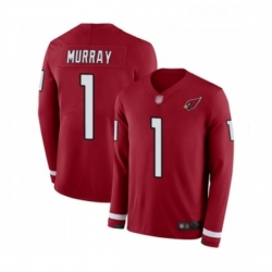 Youth Arizona Cardinals #1 Kyler Murray Limited Red Therma Long Sleeve NFL Jersey