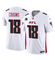 Men Atlanta Falcons 18 Kirk Cousins White 2024 F U S E With 4 Star C Patch Vapor Untouchable Limited Stitched Football Jersey