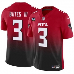 Men Atlanta Falcons 3 Jessie Bates III Red Black 2024 F U S E With 3 Star C Patch Vapor Untouchable Limited Stitched Football Jersey