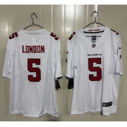 Men Atlanta Falcons  5 Drake London White 2026 New Vapor Untouchable Limited Stitched Football Jersey