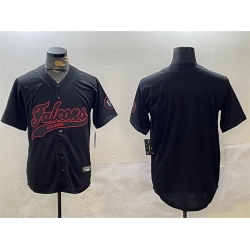 Men Atlanta Falcons Blank Black With Patch Cool Base Stitched Baseball Jersey