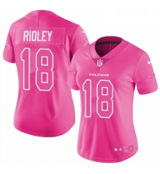 Womens Nike Atlanta Falcons 18 Calvin Ridley Limited Pink Rush Fashion NFL Jersey