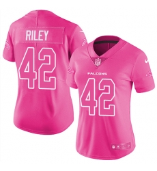 Womens Nike Falcons #42 Duke Riley Pink  Stitched NFL Limited Rush Fashion Jersey