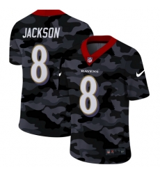 Baltimore Ravens 8 Lamar Jackson Men Nike 2020 Black CAMO Vapor Untouchable Limited Stitched NFL Jersey