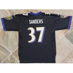 Men 2004 Deion Sanders Baltimore Ravens #37 Reebok Brand Black Stitched NFL Jersey