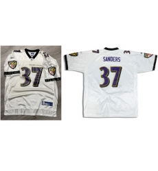 Men 2004 Deion Sanders Baltimore Ravens #37 Reebok Brand White Stitched NFL Jersey