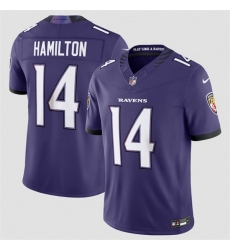 Men Baltimore Ravens 14 Kyle Hamilton Purple 2026 F U S E Vapor Stitched Limited Football Jersey Men Baltimore Ravens 14 Kyle Hamilton Purple 2026 F U S E Vapor Stitched Limited Football Jersey