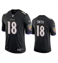 Men Baltimore Ravens 18 Roquan Smith Black Game Jersey