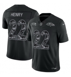 Men Baltimore Ravens  22 Derrick Henry Black F U S E  2026 Salute to Service Limited Stitched Football Jersey