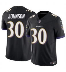 Men Baltimore Ravens 30 D 27Ernest Johnson Black 2025 F U S E Vapor Limited Football Jersey