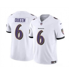 Men Baltimore Ravens 6 Patrick Queen White 2023 F U S E  Vapor Limited Football Jersey