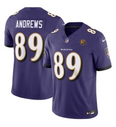 Men Baltimore Ravens 89 Mark Andrews Purple 2023 F U S E  With John Madden Patch Vapor Limited Stitched Football Jersey