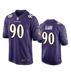 Men Baltimore Ravens 90 David Ojabo Purple Stitched Game Jersey