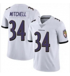 Men Baltimore Ravens Nike Keaton Mitchell White F U S E Stitched NFL Jersey
