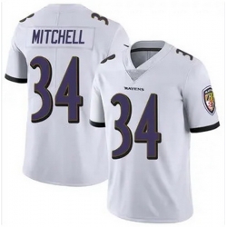 Men Baltimore Ravens Nike Keaton Mitchell White F U S E Stitched NFL Jersey