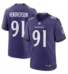 Men Baltimore Ravens Trey Hendrickson #91 Purple 2026 F U S E Vapor Stitched Limited Football Jersey