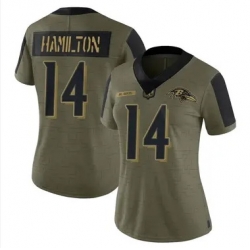Men Women Youth Baltimore Ravens 14 Kyle Hamilton Salute To Service Stitched Jersey