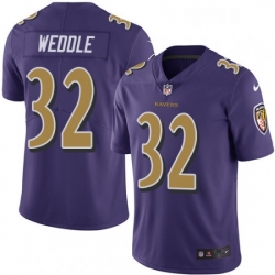 Mens Nike Baltimore Ravens 32 Eric Weddle Limited Purple Rush Vapor Untouchable NFL Jersey