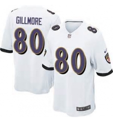 Nike Baltimore Ravens #80 Crockett Gillmore White Team Color Mens Stitched NFL New Elite Jersey