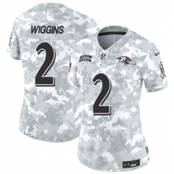 Women Baltimore Ravens 2 Nate Wiggins 2024 F U S E Arctic Camo Salute To Service Limited Stitched Football Jersey