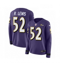 Womens Nike Baltimore Ravens 52 Ray Lewis Limited Purple Therma Long Sleeve NFL Jersey