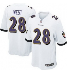 Nike Ravens 28 Terrance West White Youth Stitched NFL New Elite Jersey