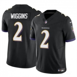 Youth Baltimore Ravens 2 Nate Wiggins Black 2024 Draft F U S E Vapor Limited Football Jersey