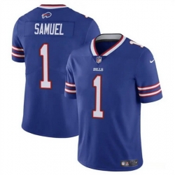 Men Buffalo Bills 1 Curtis Samuel Blue Vapor Untouchable Limited Stitched Football Jersey