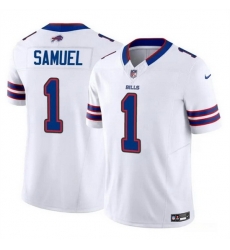 Men Buffalo Bills 1 Curtis Samuel White 2023 F U S E  Vapor Untouchable Limited Stitched Football Jersey