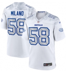 Men Buffalo Bills 58 Matt Milano White 2025 F U S E Rivalries Vapor Untouchable Limited Stitched Football Jersey
