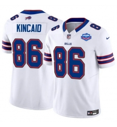 Men Buffalo Bills 86 Dalton Kincaid White 2025 F U S E With Farewell Patch Vapor Untouchable Limited Stitched Football Jersey Men Buffalo Bills 86 Dalton Kincaid White 2025 F U S E With Farewell Patch Vapor Untouchable Limited Stitched Football Jersey