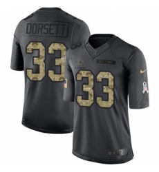 Men Nike Cowboys #33 Tony Dorsett Black Stitched NFL Limited 2016 Salute to Service Jersey